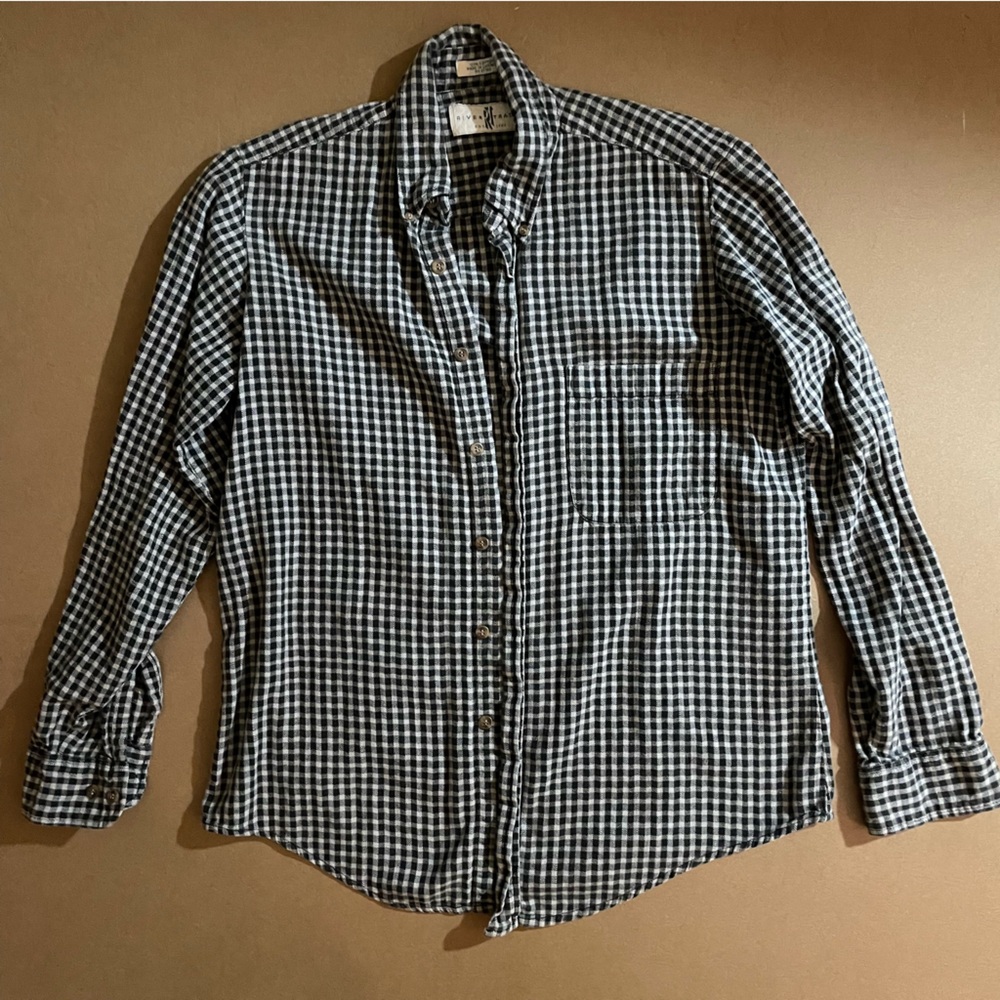 Vintage River Trader Checkered Long Sleeve Flannel Shirt
